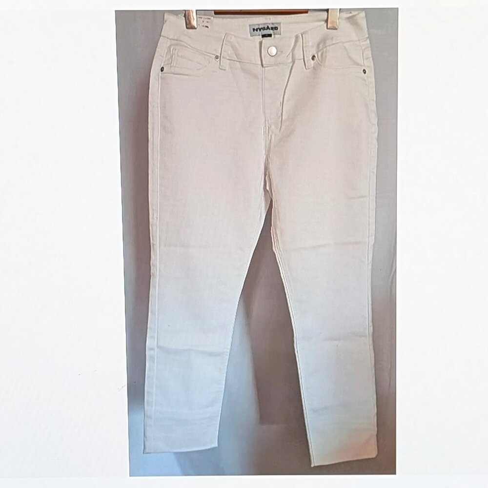 NYGARD NWT light JEANS Sz 14 spandex white SKINNY pants COASTAL CHIC sexy
